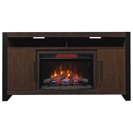 60" Media Mantel with Fireplace and Cord Access Holes